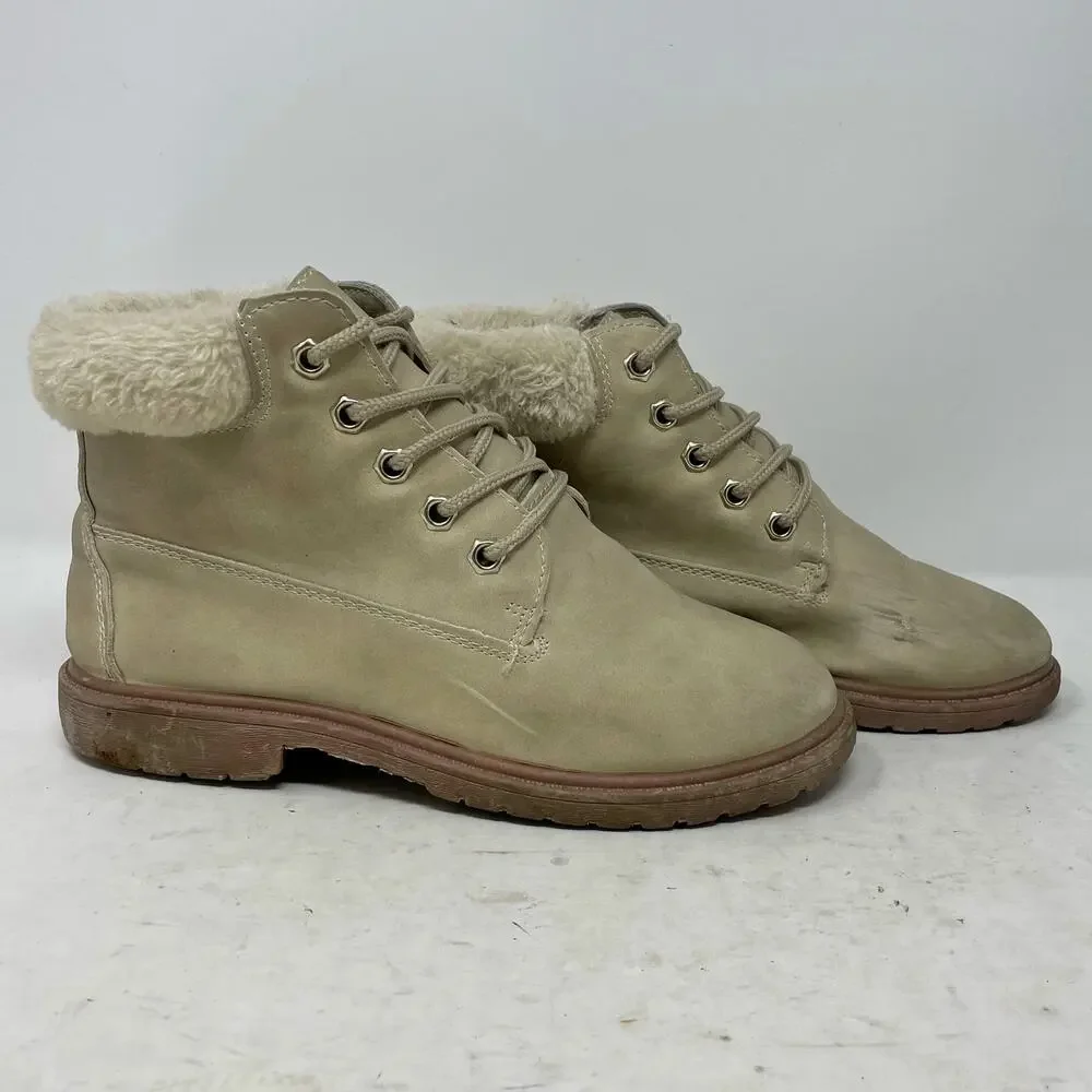 Lucky Top Faux Leather Tan Ankle Boots Girls Youth Girls Size 4 *READ*